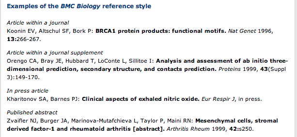 Formatting References